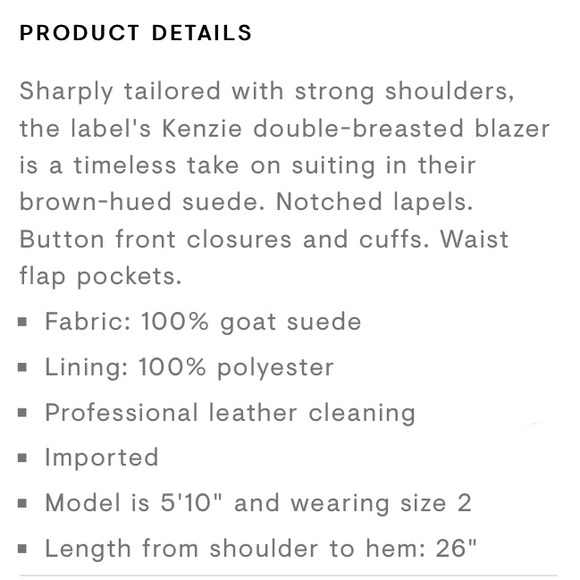 L’agence Women’s Black Suede Kenzie Sz 12 Double-Breasted Blazer Gold Buttons - Picture 8 of 9